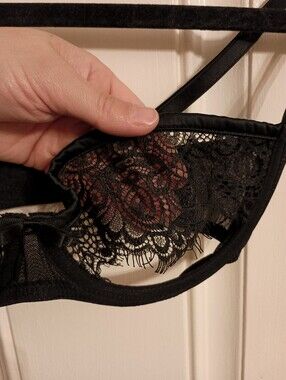 Lascivious UK Quarter Cup Open Eyelash Lace Bra 32D EUC